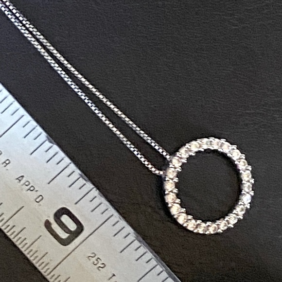 14k White Gold Diamonique Brilliant CZ Necklace - Picture 9 of 11